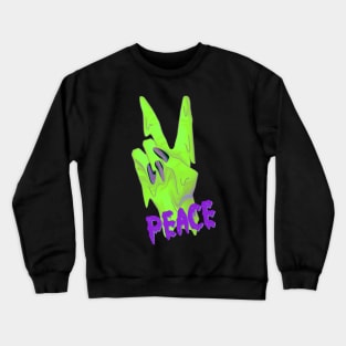 alien hand peace sign Crewneck Sweatshirt